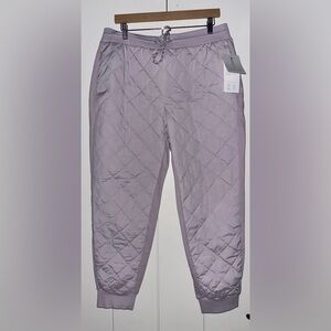 ATHLETA Lavender Apres Ski Down Quilted Jogger Pant Women 16 Shasta Purple NEW